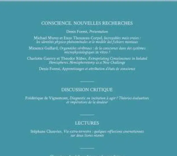 Consciences. Nouvelles recherches